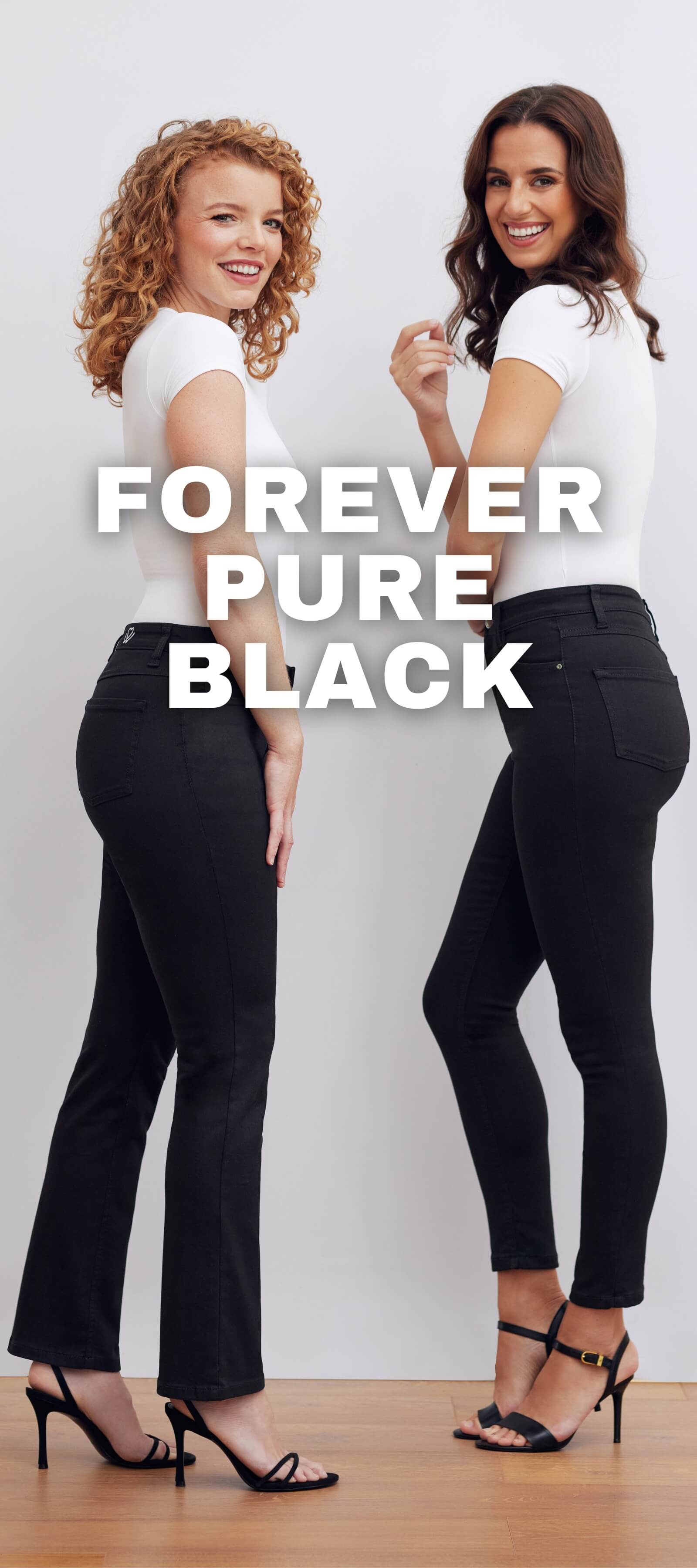 Wonderjeans For Ever Pure Black, tiefschwarze Damenjeans, die nie verblasst 
