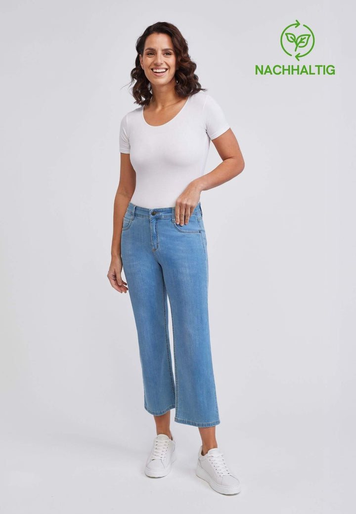 wonderjeans Relaxed Straight Ankle Blue Bleach
