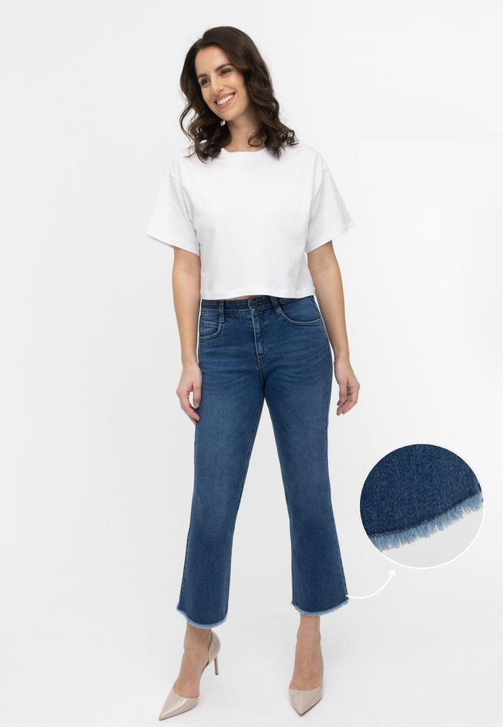 wonderjeans Ankle Wide Blue Darker Wash