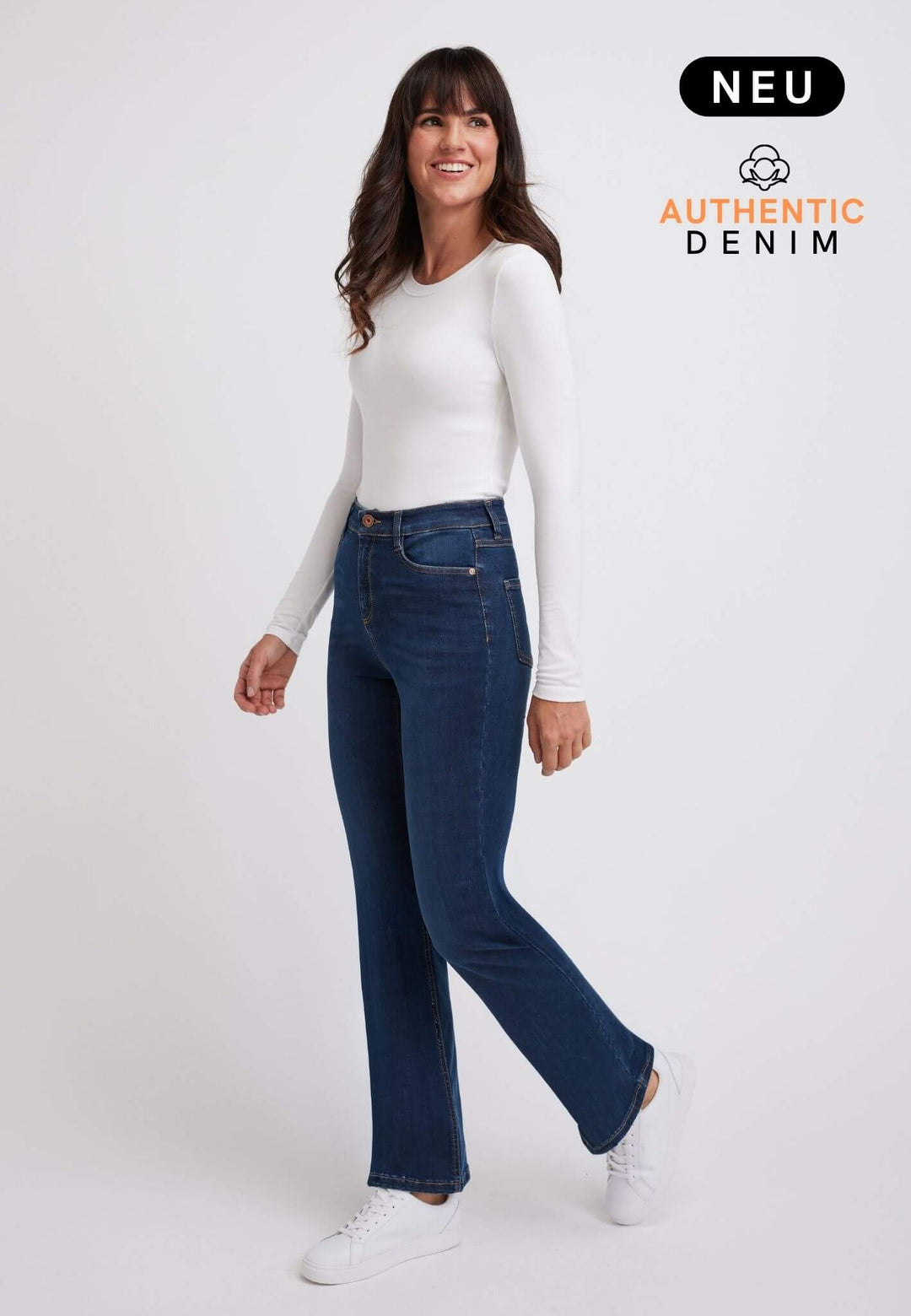 wonderjeans High-Waisted Bootcut Authentic Dark Blue