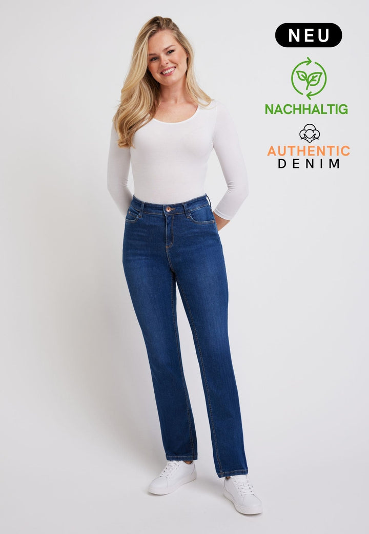 wonderjeans High-Waist Straight Authentic Denim Blue
