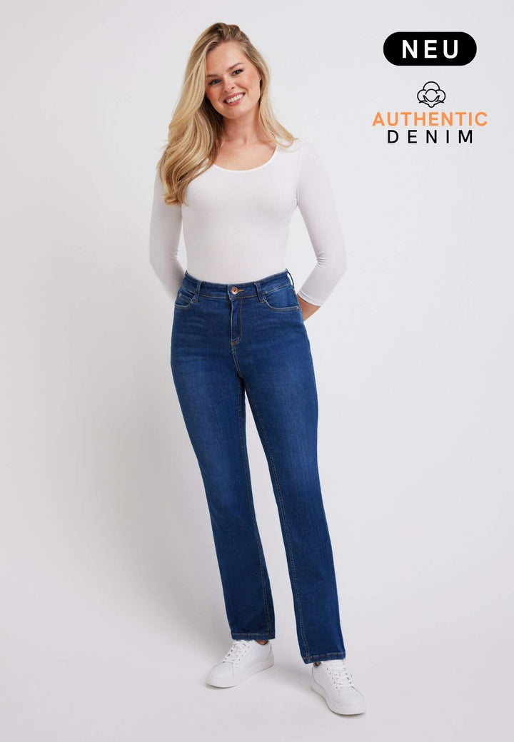 wonderjeans High-Waist Straight Authentic Denim Blue