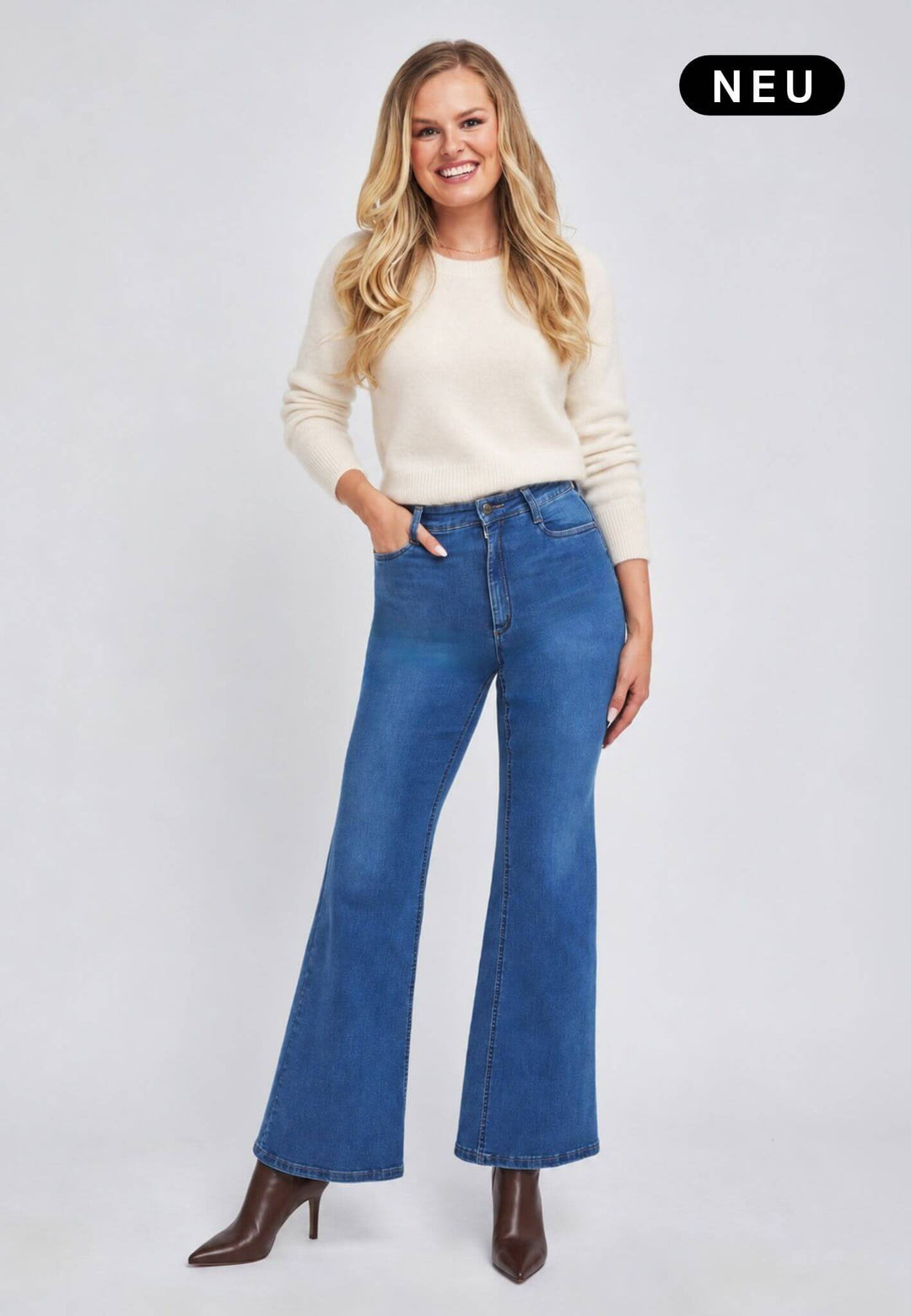 wonderjeans Flared Stone Blue Super Wash