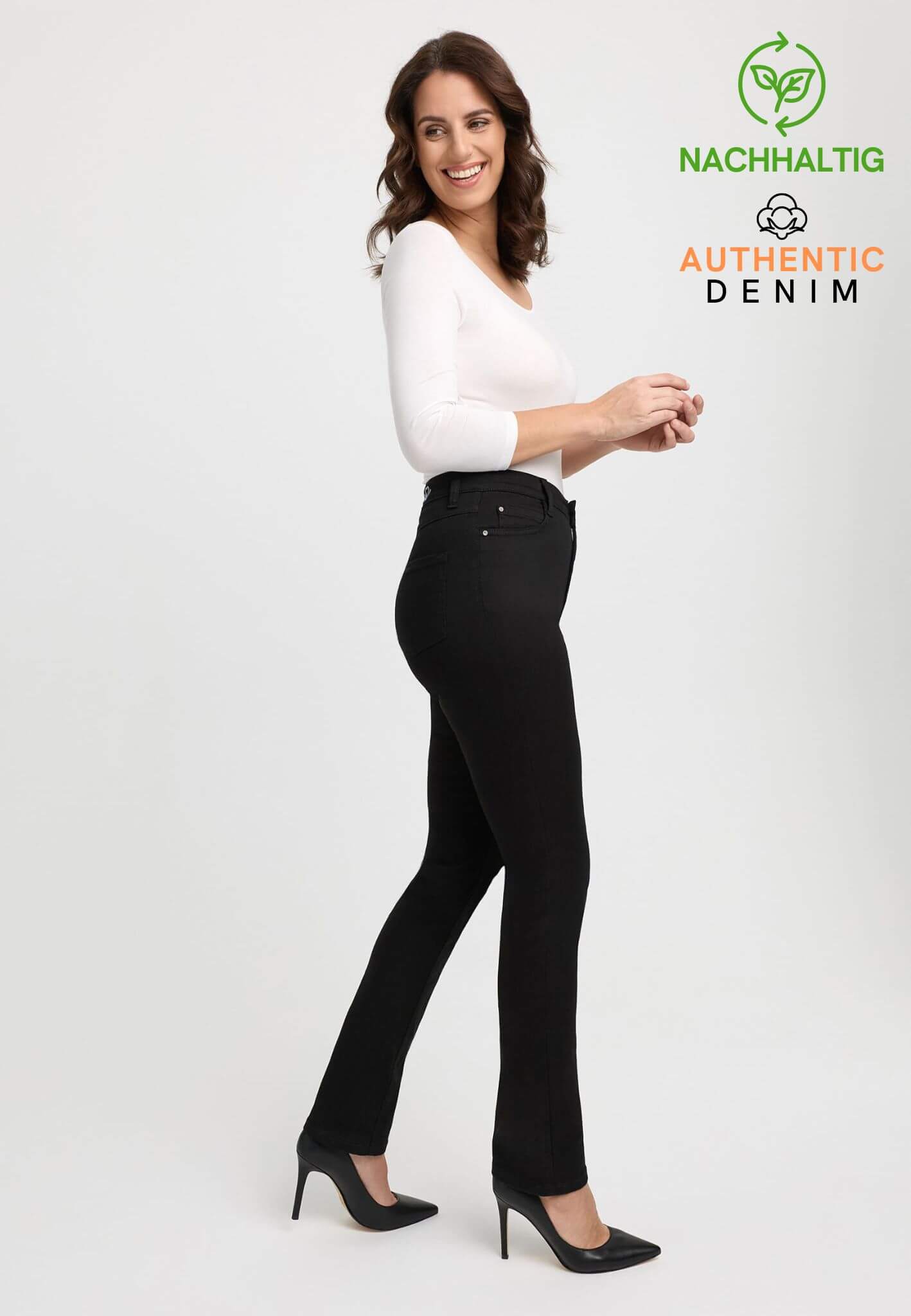 wonderjeans High Waist Straight Forever Pure Black