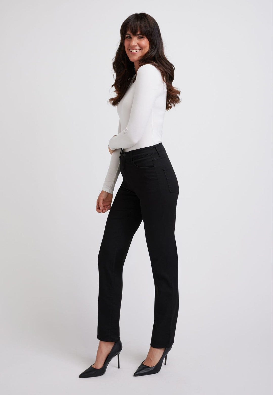 wonderjeans High-Waisted Straight Black Techno