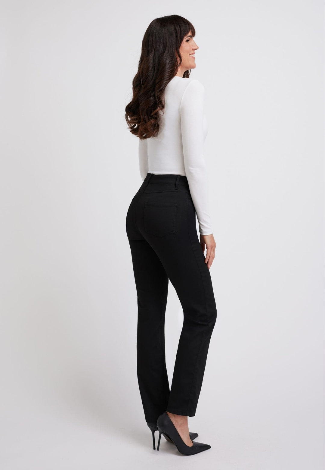 wonderjeans High-Waisted Straight Black Techno
